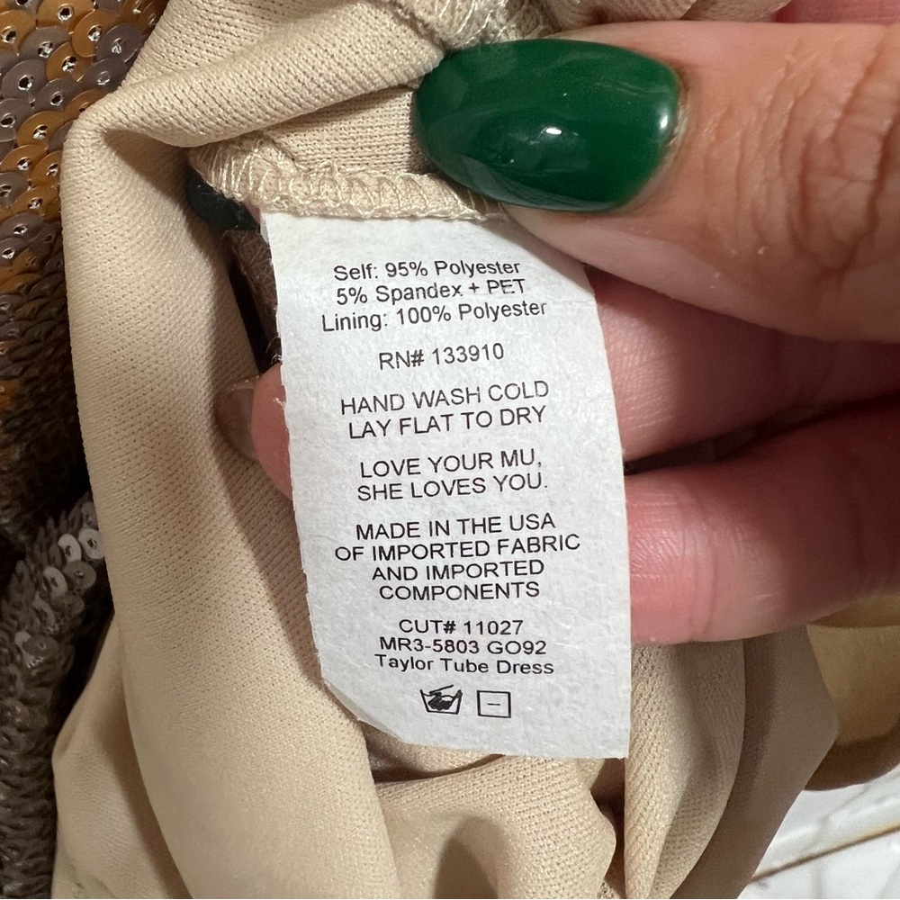 NEW NWT Show Me Your Mumu Taylor Strapless Tube Maxi Dress In Gold Ombre Sequins - Picture 12 of 12